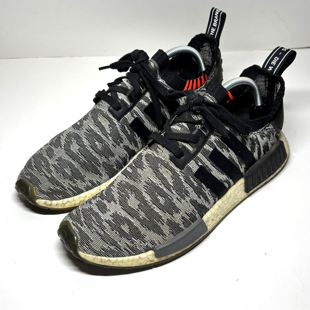 Adidas‎ NMD R1 Primeknit STLT Mens 11 Black Grey CQ2444 Zebra Boost Runner